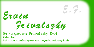 ervin frivalszky business card